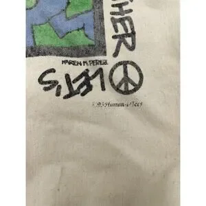 Vintage Let\'s Peace it Together Keith Haring Karen Perez Bag 93 Human-i-Tees Vintage Let main image 2